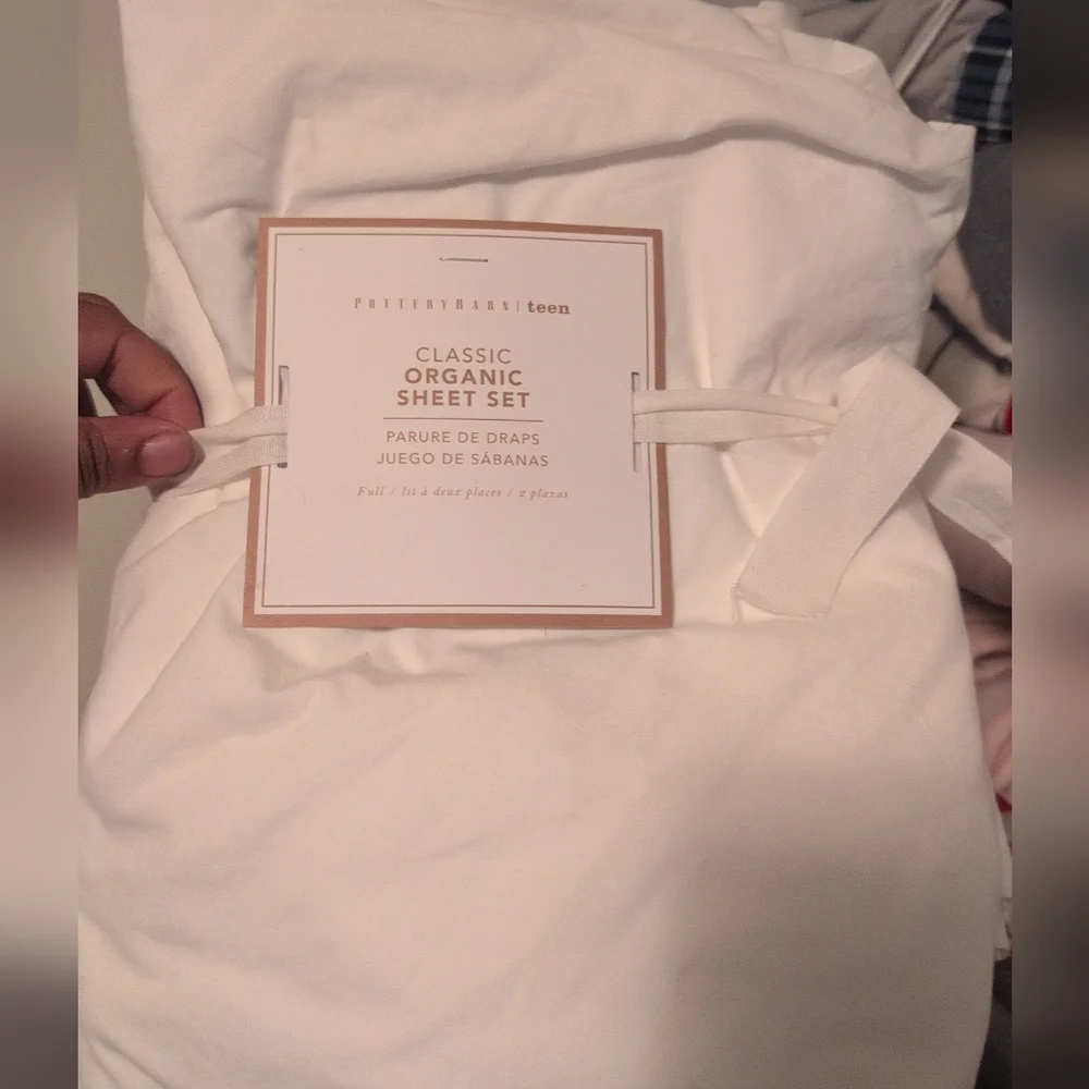 Pottery Barn Teen Classic Organic Sheet Set - White